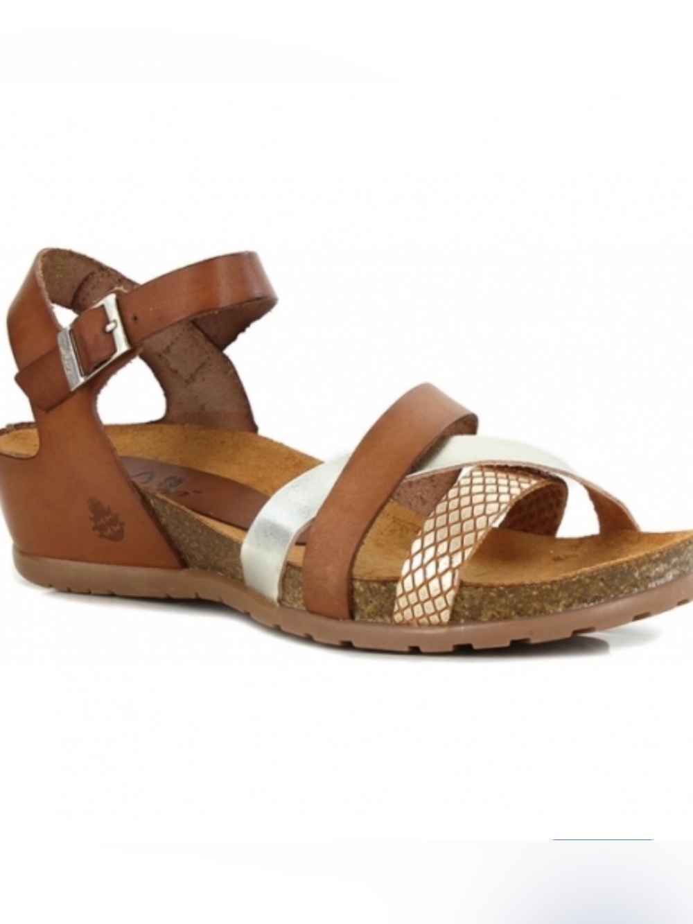 Yokono 188 Blanco Brown Multi-Strip Leather Women’s Sandal size 9